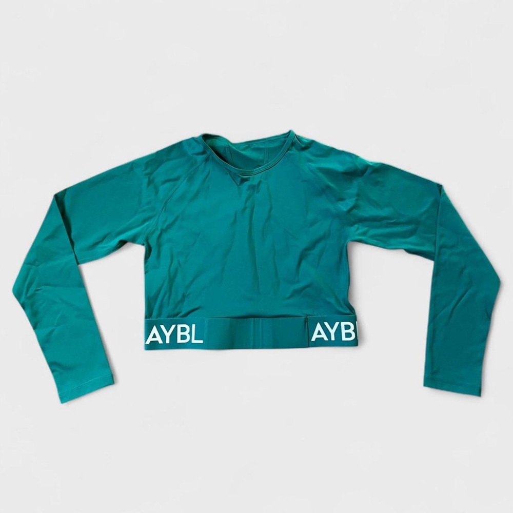 NWT AYBL Teal Long Sleeve Crop Top
